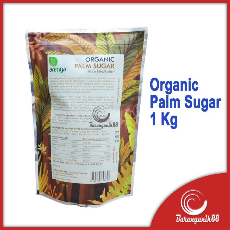 Arenga Organic Palm Sugar / Gula Semut Aren / Gula Aren Bubuk / Brown Sugar 1 Kg