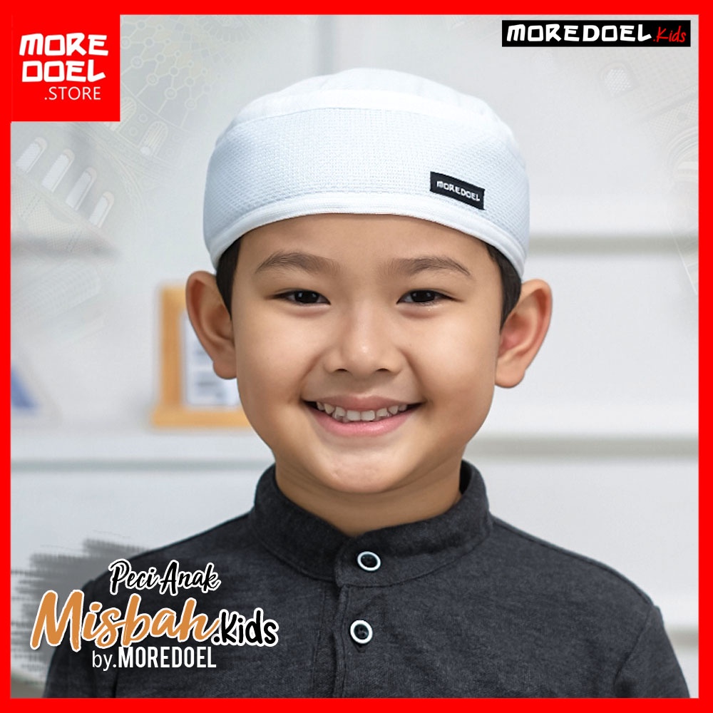 MOREDOEL - Kopiah Peci Putih Peci Dewasa Misbah Nyaman dan Casual