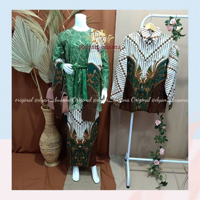 kebaya couple lamaran / kebaya tunangan / kebaya couple warna Hijau