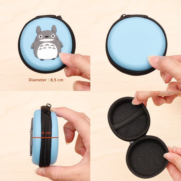 Dompet Headset Kartun/ Tempat Earphone/ Dompet Koin Karakter PVC Bulat