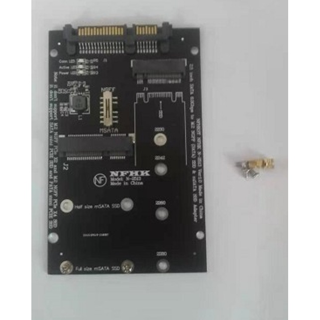 Btsg for M.2 Msata SSD to Adapter Card Board 2in1 2230 2242 2280 Untuk PC Laptop