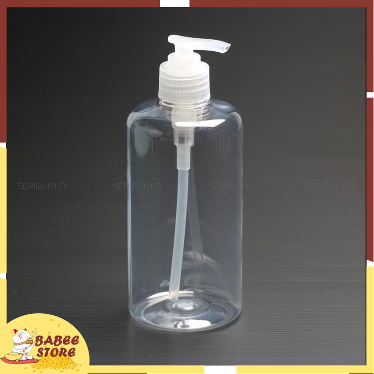 BABEE BOTOL PLASTIK 500 ML PUMP BENING PUTIH HDPE /BOTOL 500ML PUMP BENING PUTIH HDPE [HARGA GROSIR]