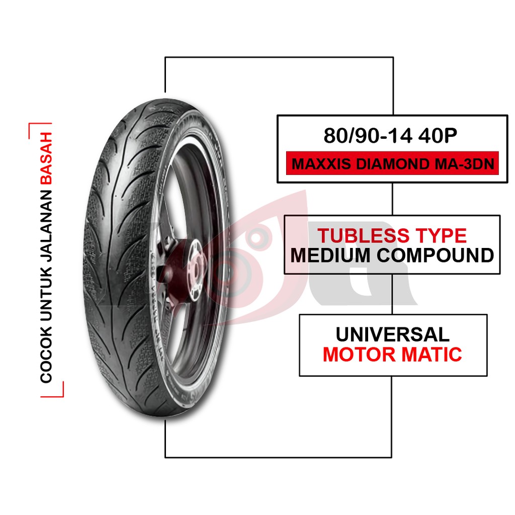 Maxxis 80/90-14 MA3DN Ban Tubeless Motor Matic Matik MA 3DN