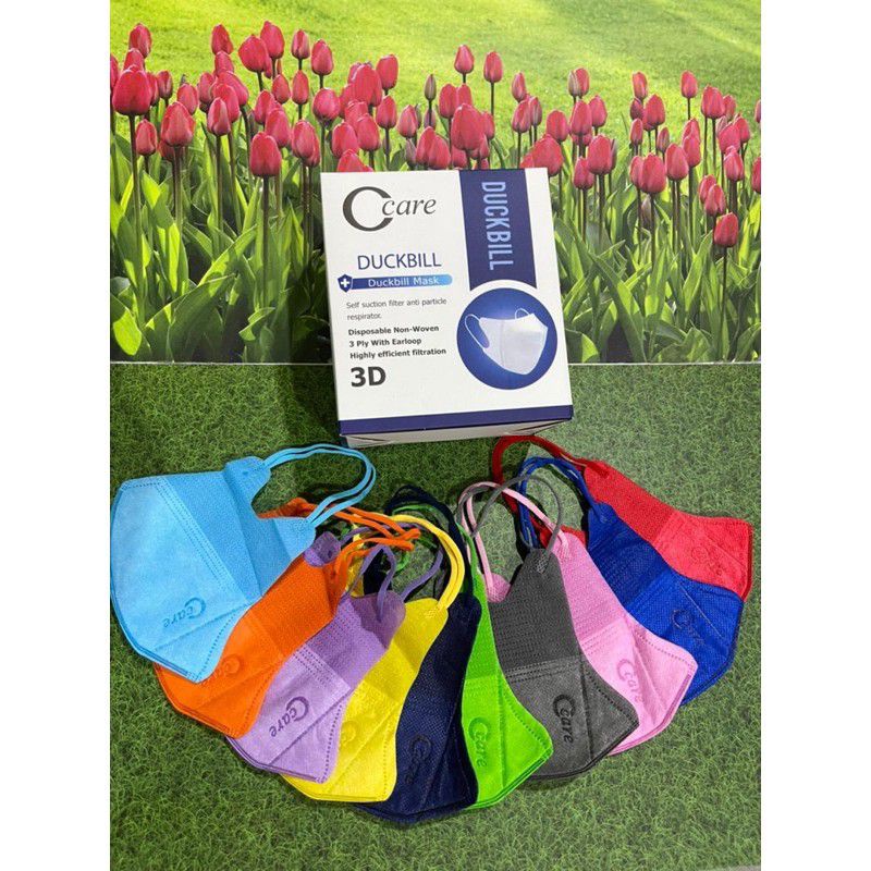 Masker Duckbill Care warna warni 1 box = 50pcs