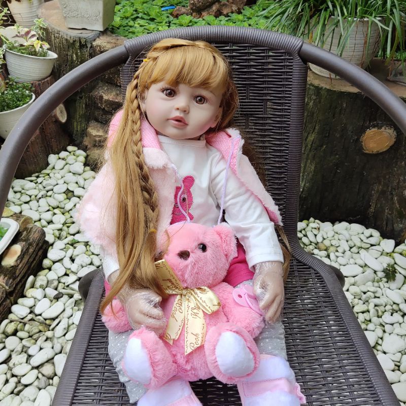 Ready Boneka Bayi Silikon Reborn Mewah Premium 60 cm Jumbo Super Cantik Original