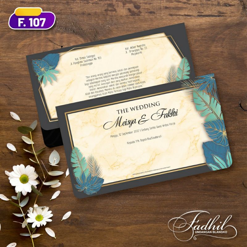 Undangan pernikahan /wedding invitation murah fadhil 107