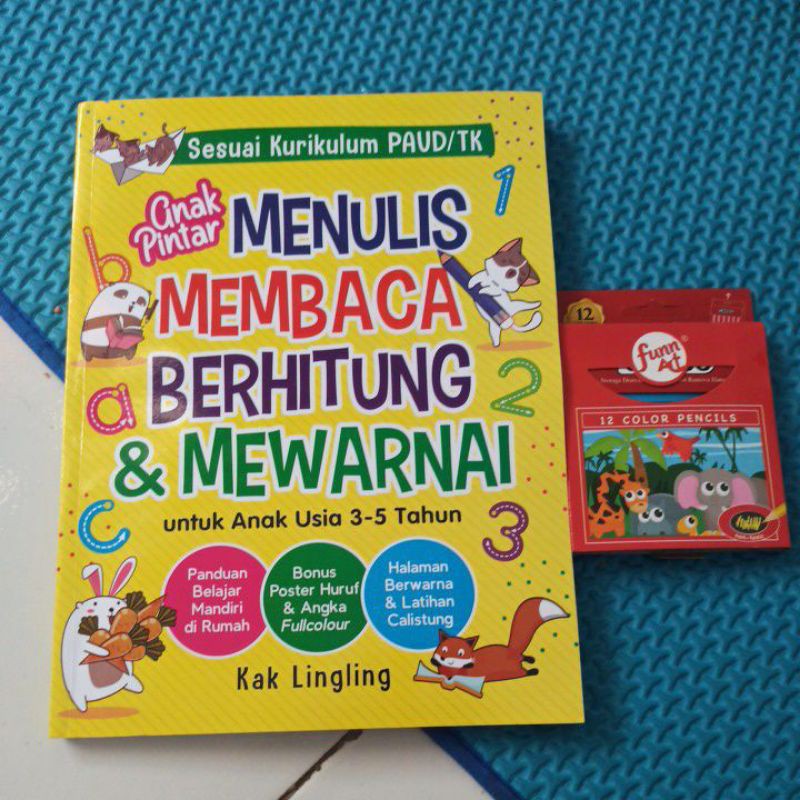 PO Anak Pintar MENULIS MEMBACA BERHITUNG & MEWARNAI by Kak Lingling
