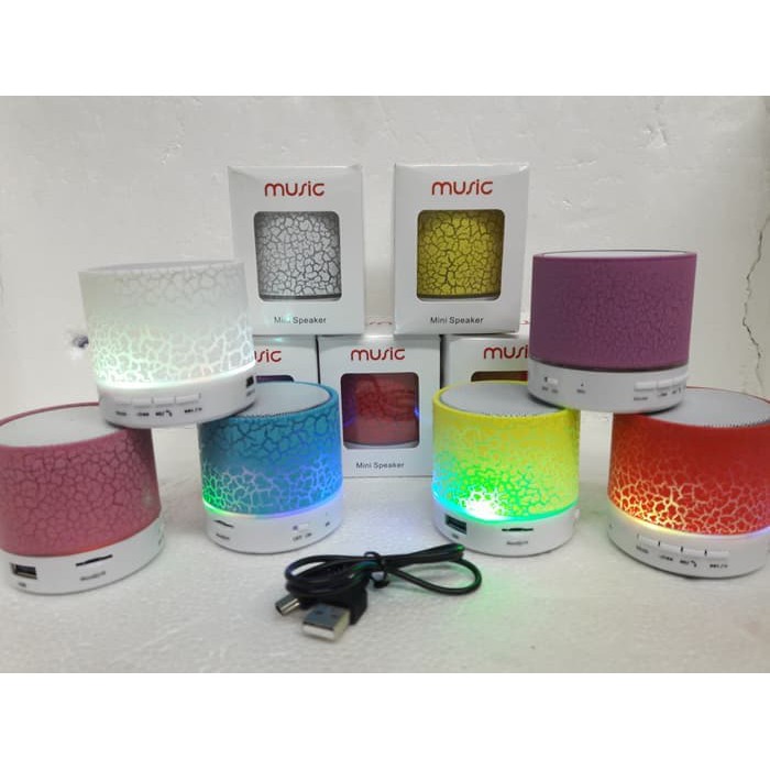 Speaker Mini Bluetooth Portabel Retak Lampu Led Music