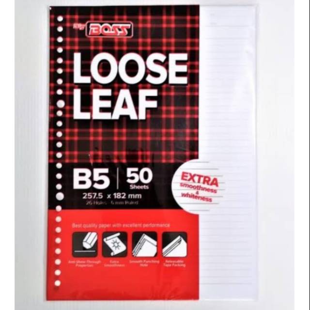 

Loose leaf B5 50 besar bergaris isi binder