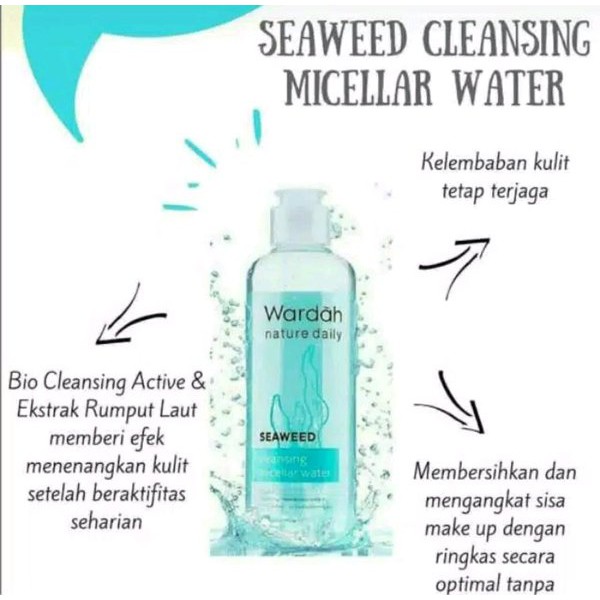 [BESAR] WARDAH NATURE DAILY SEAWEED CLEANSING MICELLAR WATER - 240ML