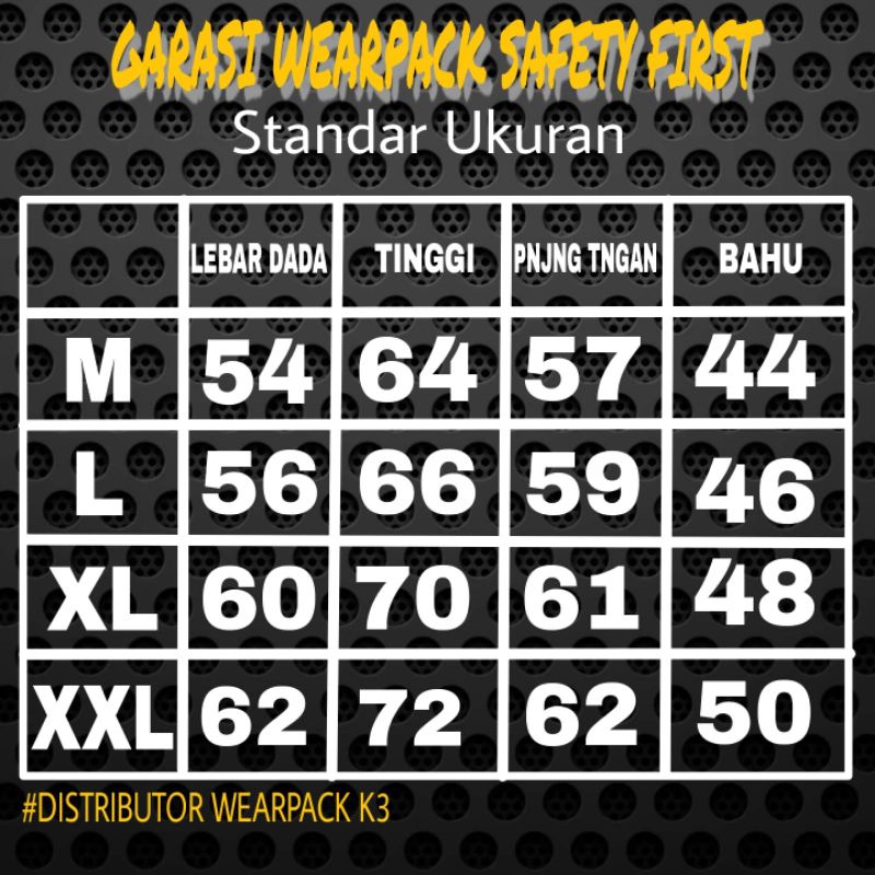 Wearpack atasan/ baju safety/ kemeja safety K3/ APD Baju proyek / Dongker toska