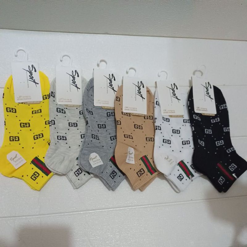 Kaos Kaki guci Wanita Fashion Women Socks Tumit Pendek Kaos kaki Murah Gucci