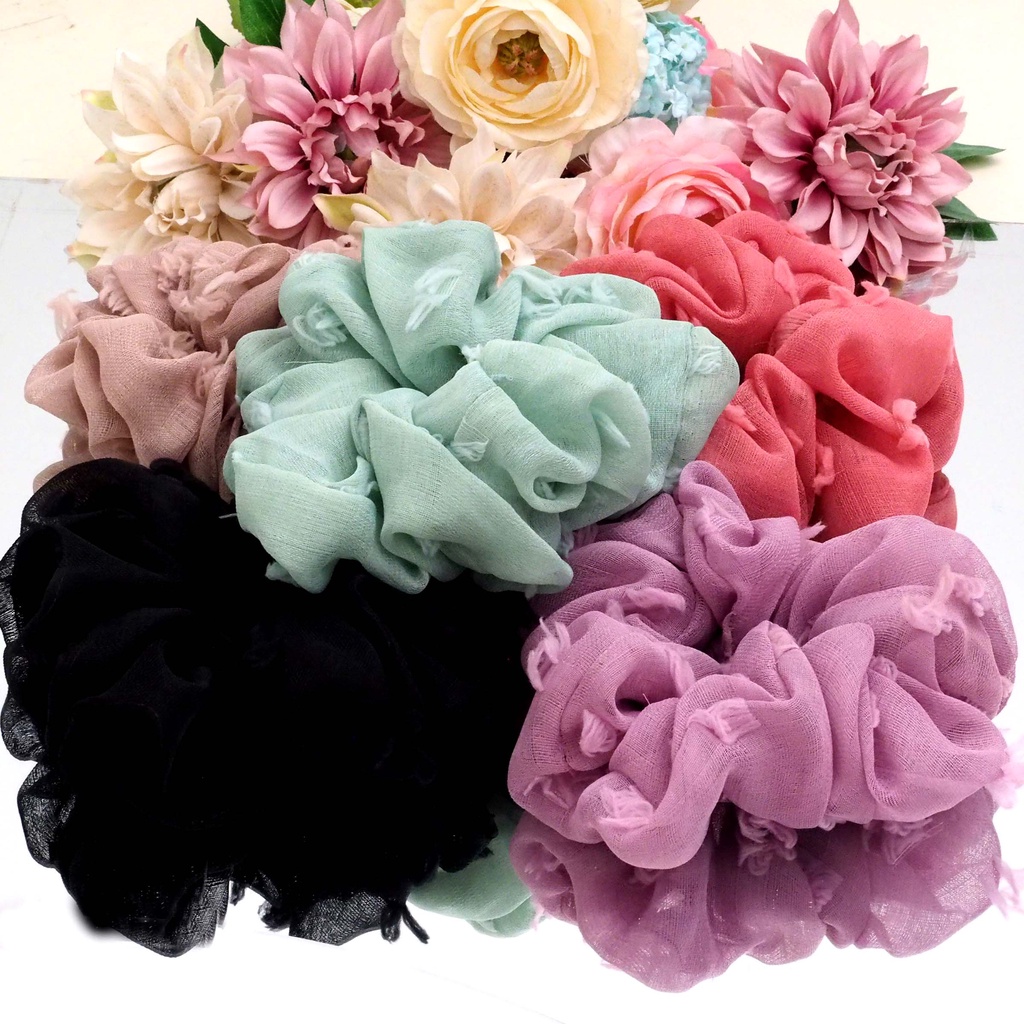 Srunchie Super Jumbo Cepol Kuncir Warna Warni Ikat Rambut Ukuran Besar Hijab Murah