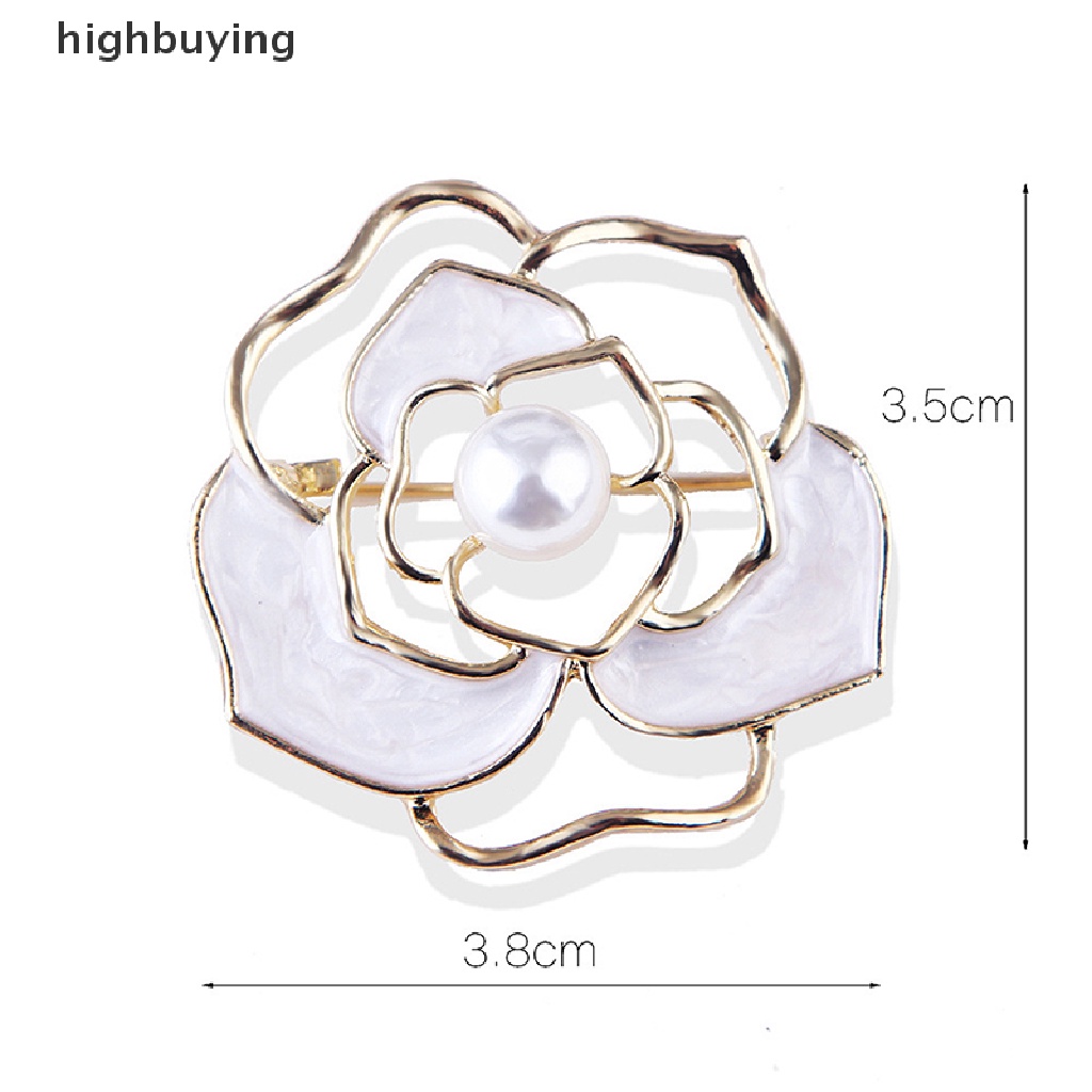 Hbid Bros Bunga Camellia hollow Aksen Mutiara Untuk Wanita