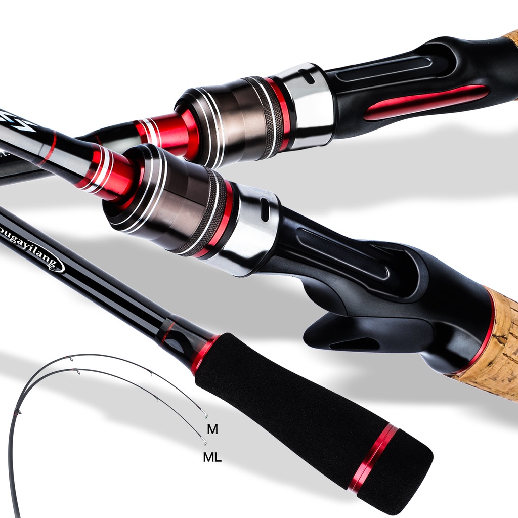 Sougayilang Joran Pancing 2.1M 2 Bagian Joran Pancing Joran Kabel Sutet Joran Casting Joran Tegek Dengan Carbon Rod Body Dan EVA Handle Untuk Freasherwater Fishing Rod Joran Pancing