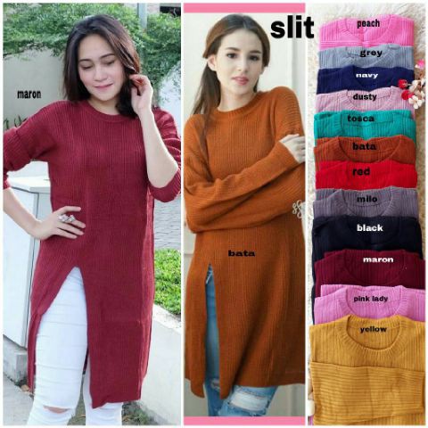 BLOUSE RAJUT SLIT LESTY TERLARIS