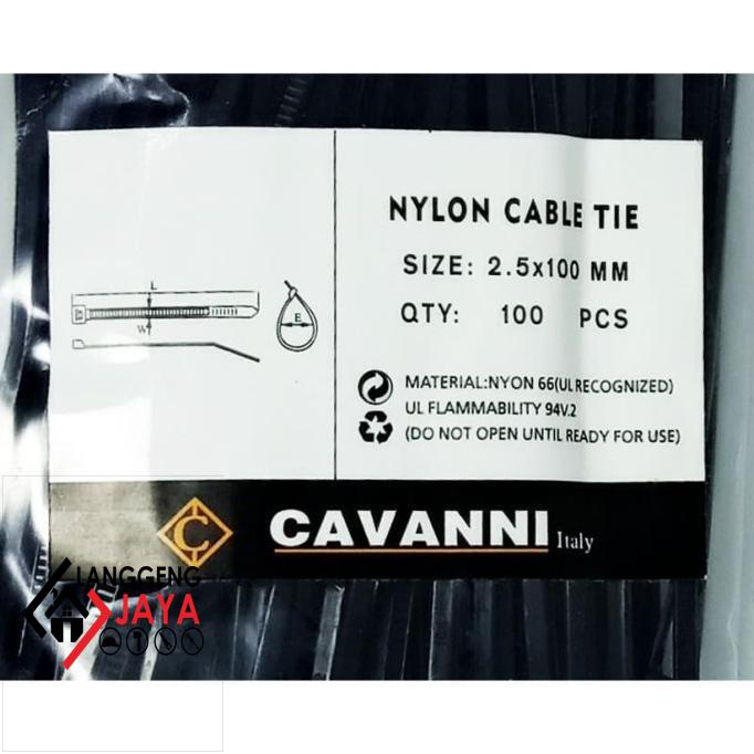 

Kabel Tis 2.5 X 100Mm Hitam Cavanni (100Pcs) Cable Ties Langengjayamalang