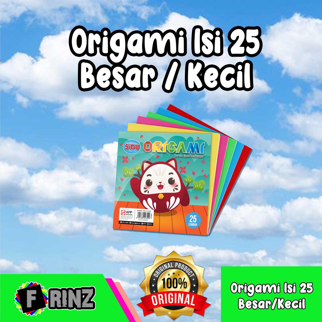 

ATK ~ Origami Paper 1 Muka ( isi 25 ) Besar Kecil / Kertas Lipat / Kertas Warna warni 16 12