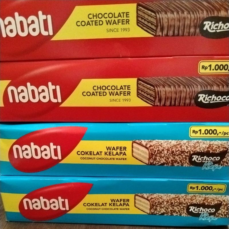 

nabati chocolate wafer 14gr dan nabati wafer cokelat kelapa