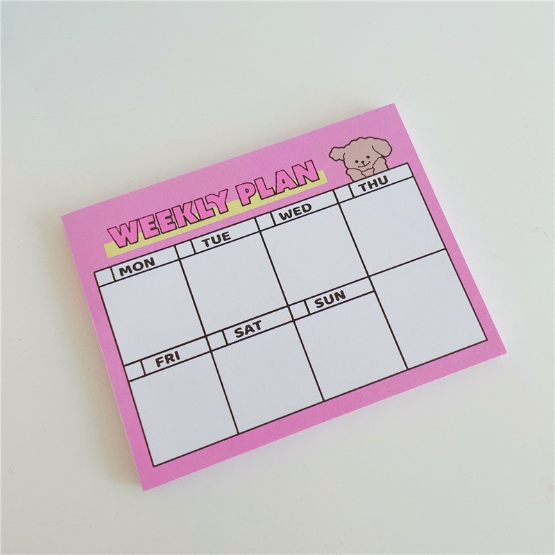 Memo Pad Motif Kartun Perempuan Anti Lengket Untuk Jurnal Planner Mingguan