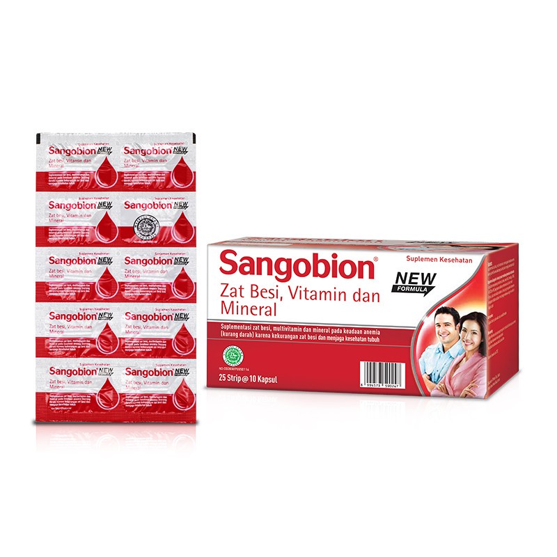 SANGOBION Strip 10 Tablet - Penambah Darah Zat Besi Vitamin Mineral