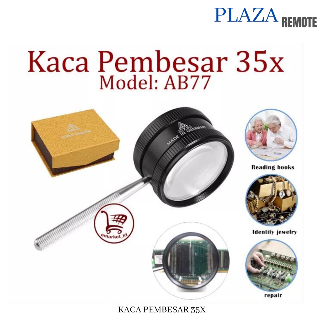 LENSA PEMBESAR 35X PORTABLE GENGGAM 35X50 PERBAIKAN JAM PERHIASAN PCB KOMPONEN PC DLL