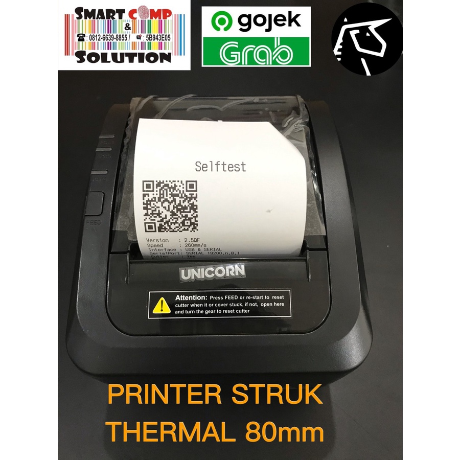 Unicorn K260 - Printer Thermal Struk Nota 80mm K-260 USB Serial Auto Cutter