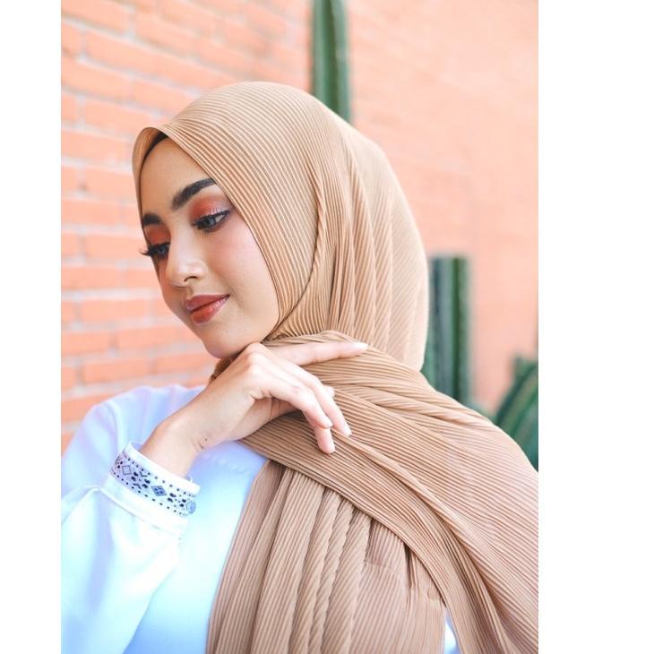 LANGSUNG KIRIM.. safia chiffon/pashmina plisket full/pashmina plisket import/premium plisket