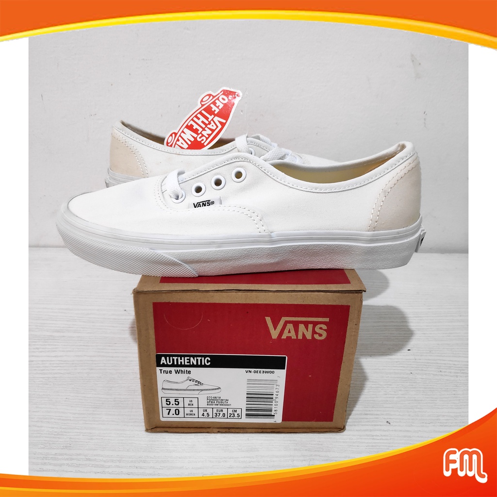 Sepatu Vans Authen All White  DT BNIB /  Sneakers Skateboard Urban