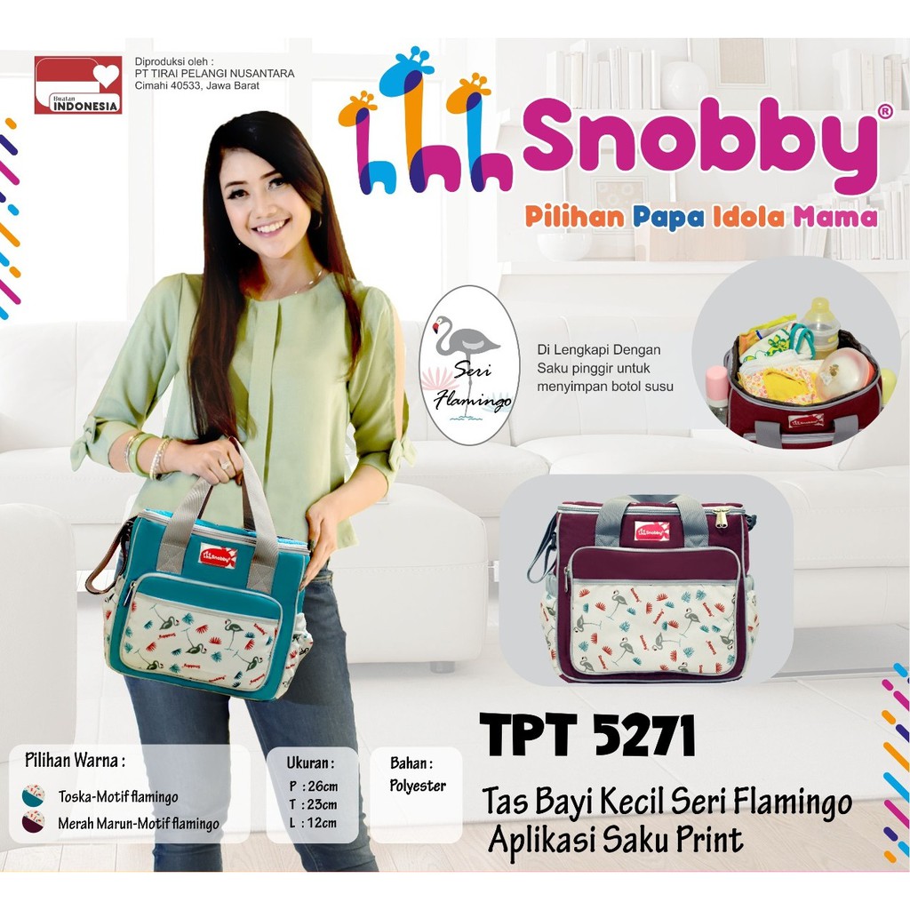 Snobby Tas Bayi Kecil Aplikasi Saku Print Flamingo Series - TPT 5271