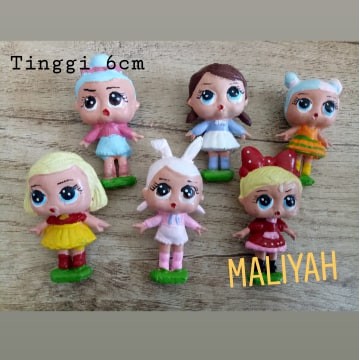hiasan kue tart LOL satu set isi 6 pcs