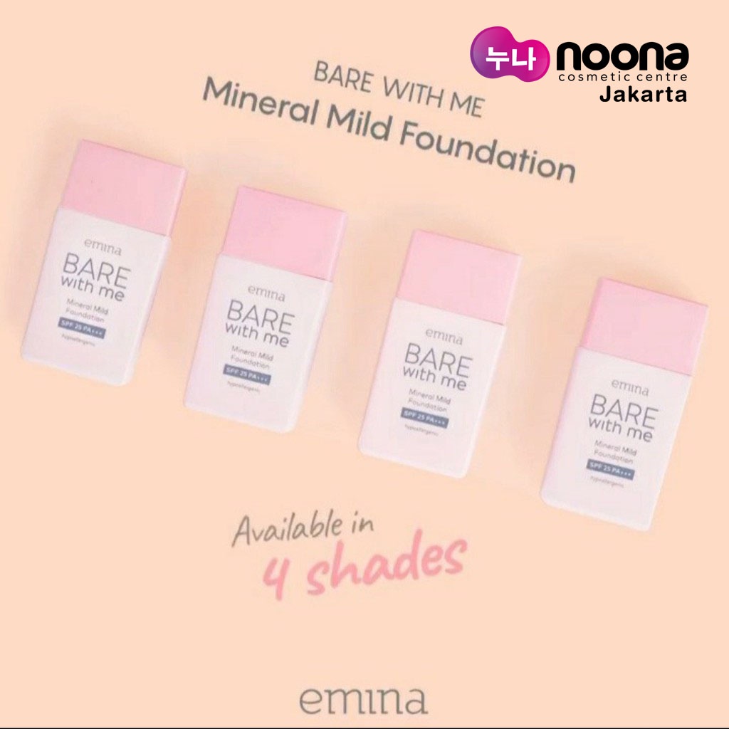 EMINA BARE WITH ME MINERAL MILD FOUNDATION SPF 25 PA+++ 30ML -NJ