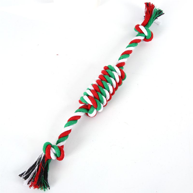 6pcs Mainan Kunyah Tali Tug of Wars Element Natal Bahan Katun Tahan Lama Dapat Dicuci Untuk Anjing