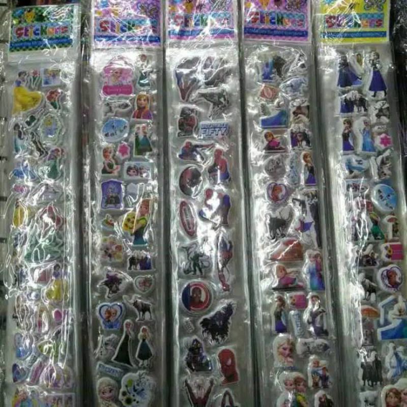 Stiker Lucu Anak Motif Karakter Random / Sticker Timbul / Sticker Panjang