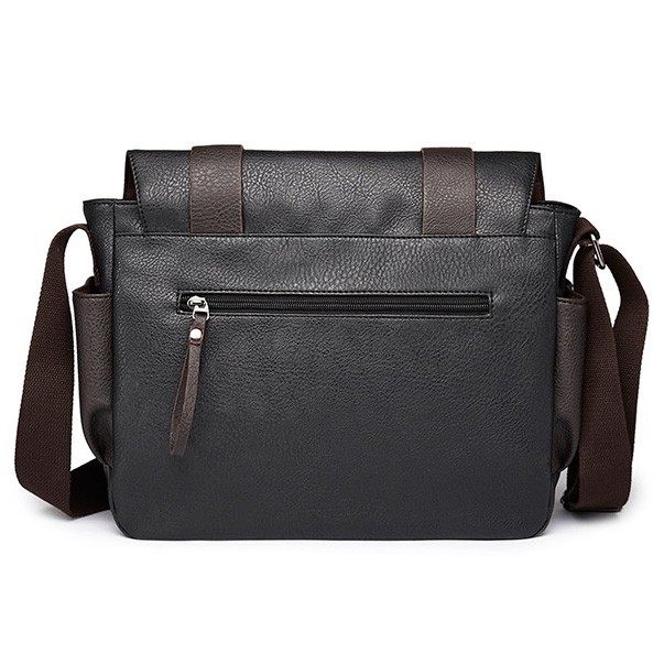 ETONWEAG Tas Selempang Pria Bahan Kulit Leather Messenger Bag KPU2642 Black Grab Medan