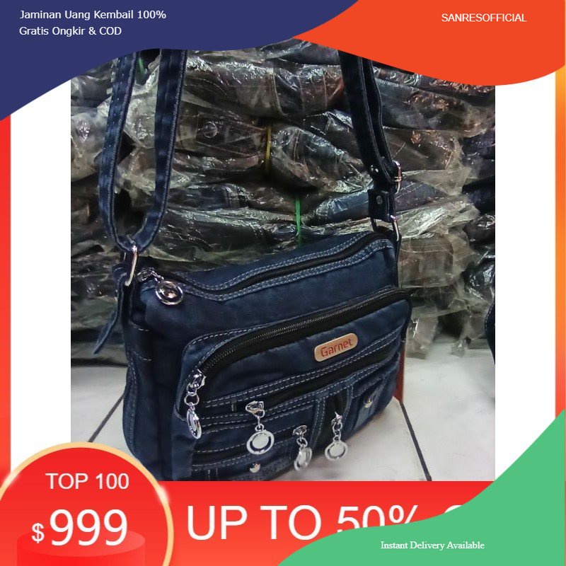 TAS SELEMPANG WANITA - TAS WANITA SELEMPANG BABAN JEANS LEVIS GARNET K-1330