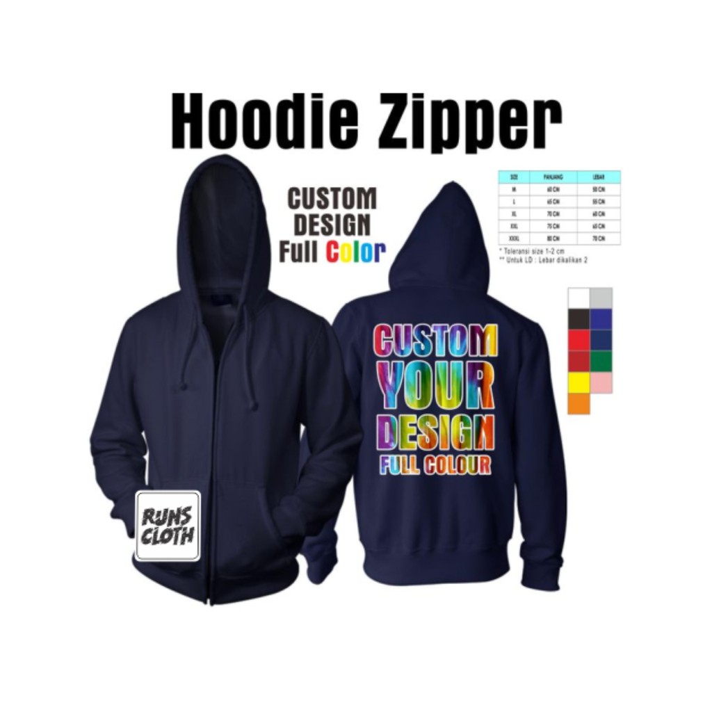 Custom Hoodie Sweater Satuan Desain Suka - Suka  &quot;Your Design Here&quot;