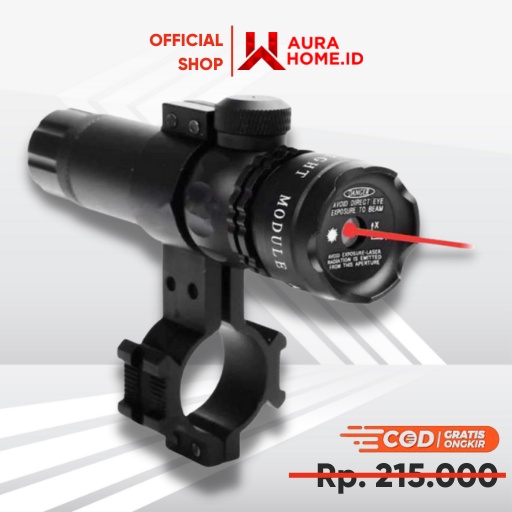 Tactical Red Dot Laser Gun Scope+Baterai+Charger / Laser Leser Nyala Warna Merah Red Dot Tactical Si