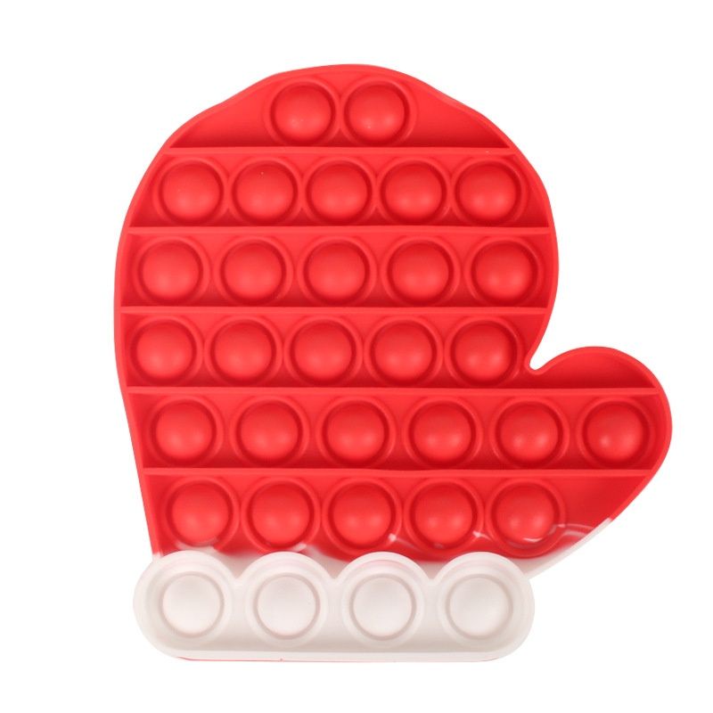 Pop It Natal Christmas Santa Claus /Mainan Fidget Toys Sinterklas Natal Castle-Sarung Tangan Natal