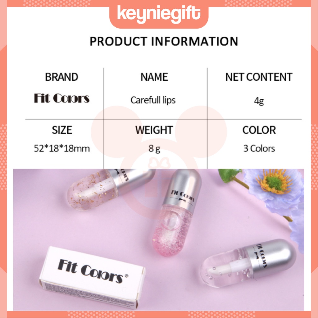 Fit Colors Glitter Capsule Lip Care Moisturising Pelembab Bibir Cantik FC003