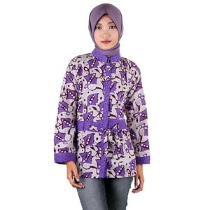 Blus Batik I Blouse Batik I Blus Kerja Wanita Batik Cap Diffa - Ungu