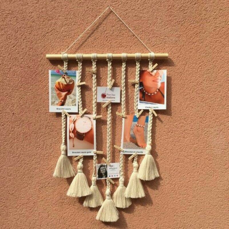 Macrame Gantungan foto photo poto , macrame hanging pictures frame, macrame polaroid