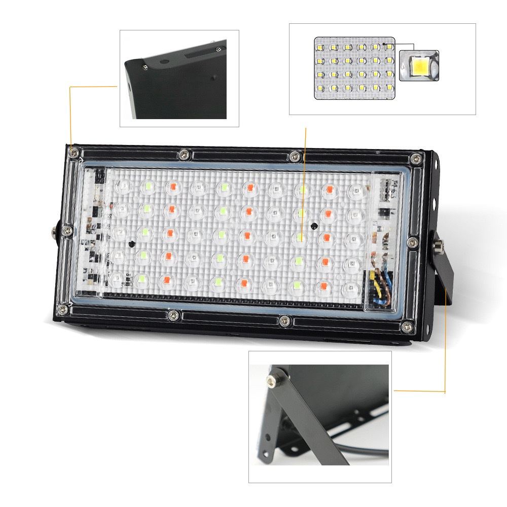 LAMPU SOROT 50W RGB MODEL TIPIS IP65 / LAMPU TEMBAK TIPIS 50 WATT RGB