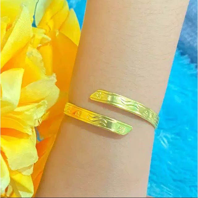 [Berlapis Emas 24k Original] Sultan Bracelet Gelang Ukir Anak dan Dewasa Koin Logam Kuningan #GK09