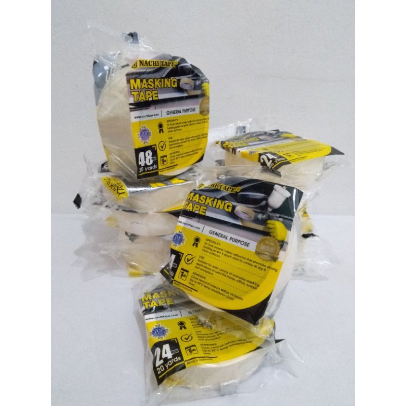 Isolasi Kertas Masking Tape Nachi 1 inch 24mm Terbaik Asli Paling Lengket