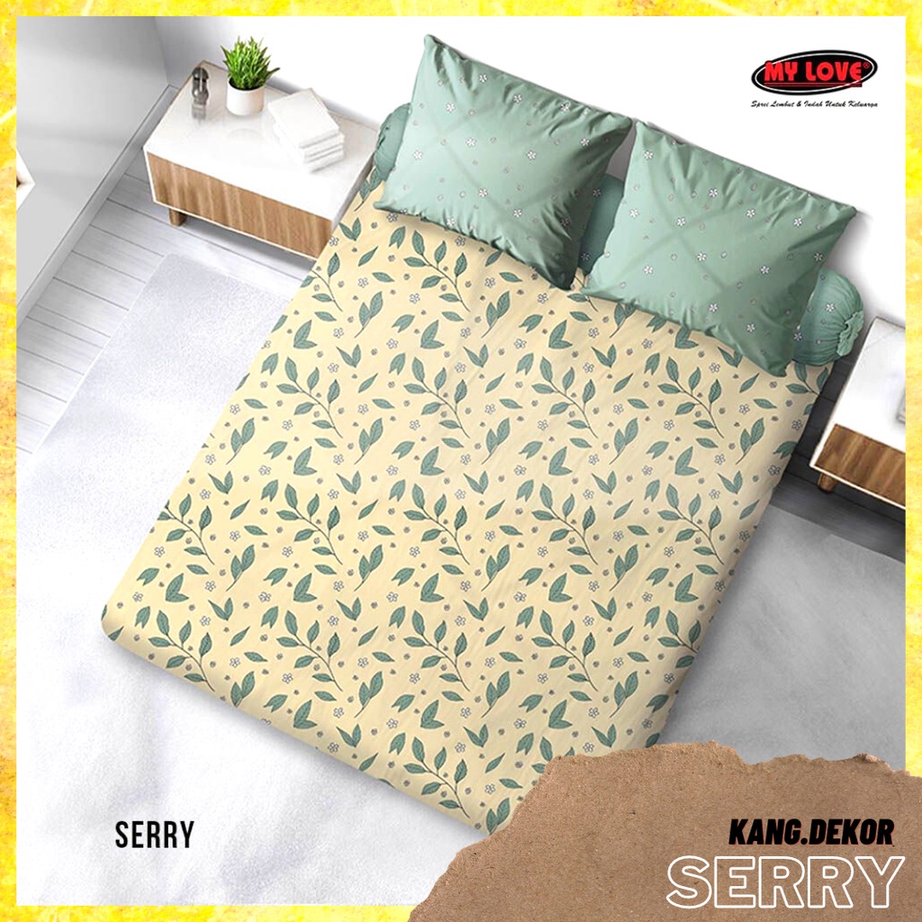 Sprei My Love Motif SERRY 180X200 King NO 1 Tinggi 30 cm MyLove Terbaru Seprai Katun Tebal Murah Sprei Cantik Seprei Aesthetic Sprei Lokal Murah Dekorasi Perlengkapan Ruangan Kamar Tidur Big Collection