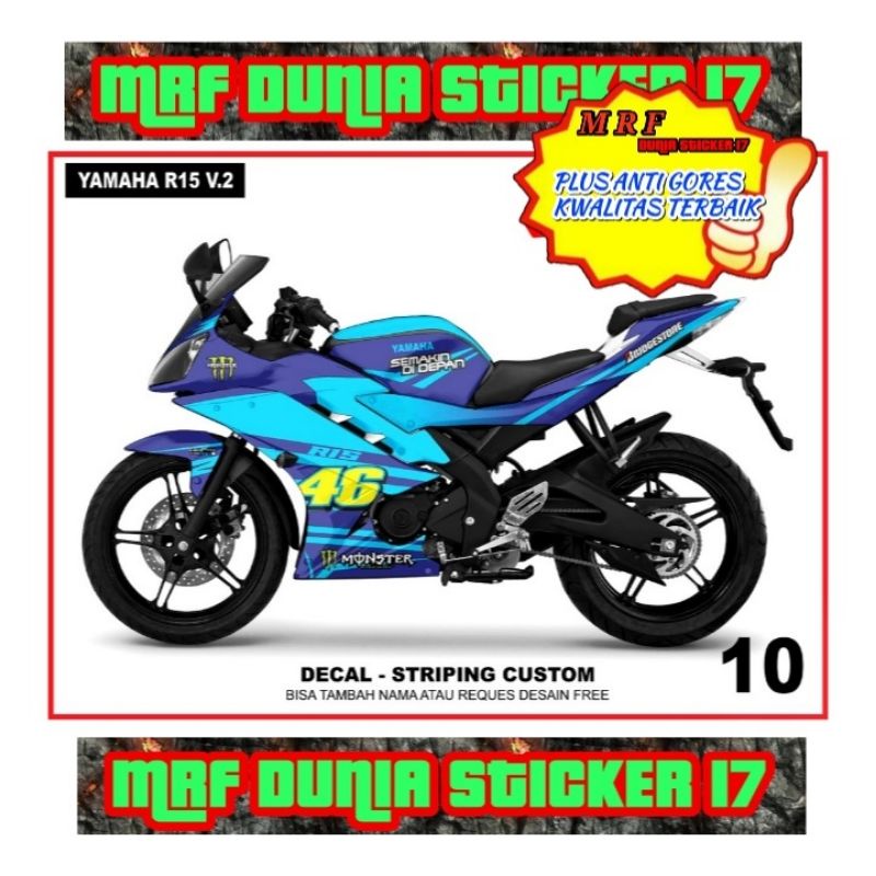 Decal Stiker Motor Yamaha R15 V2 Full Body Modifikasi 10