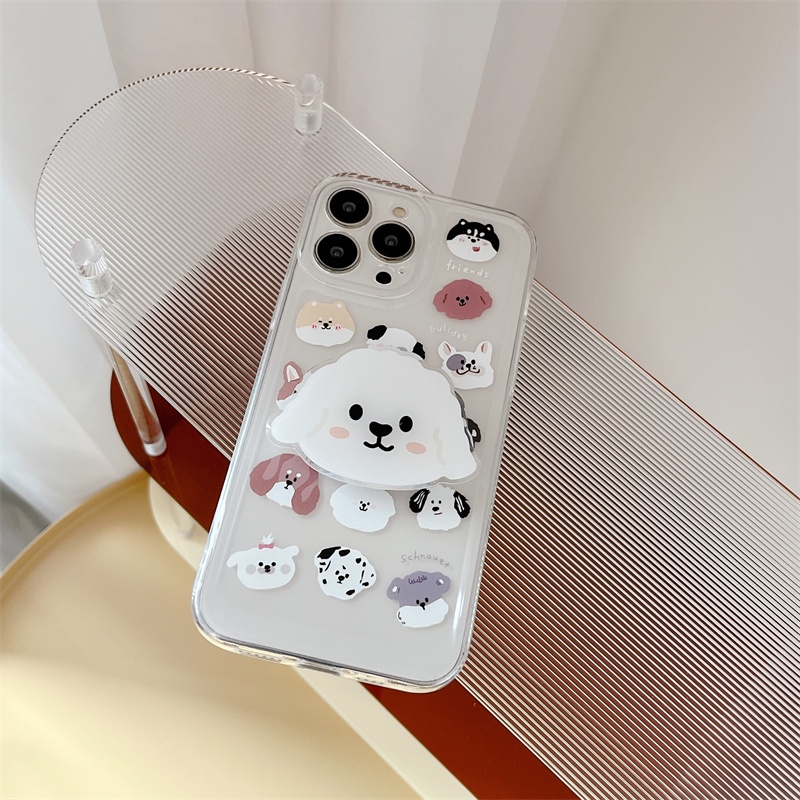 Casing Soft Case Silikon Transparan Motif Anjing Kartun Untuk Iphone 11 / 12 / 13PROMAX / X / XS / XR / XSMAX / 6 / 7 / 8 +