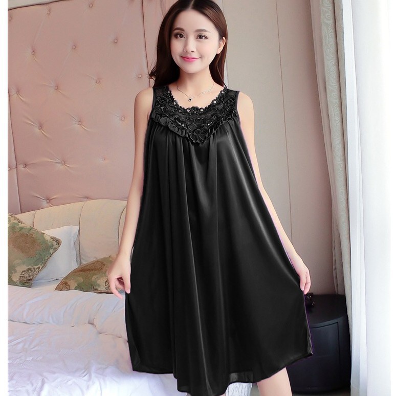 Victoria Baju Tidur Pakaian Wanita Lingerie Dress Wanita Bahan Sutra Import 4002