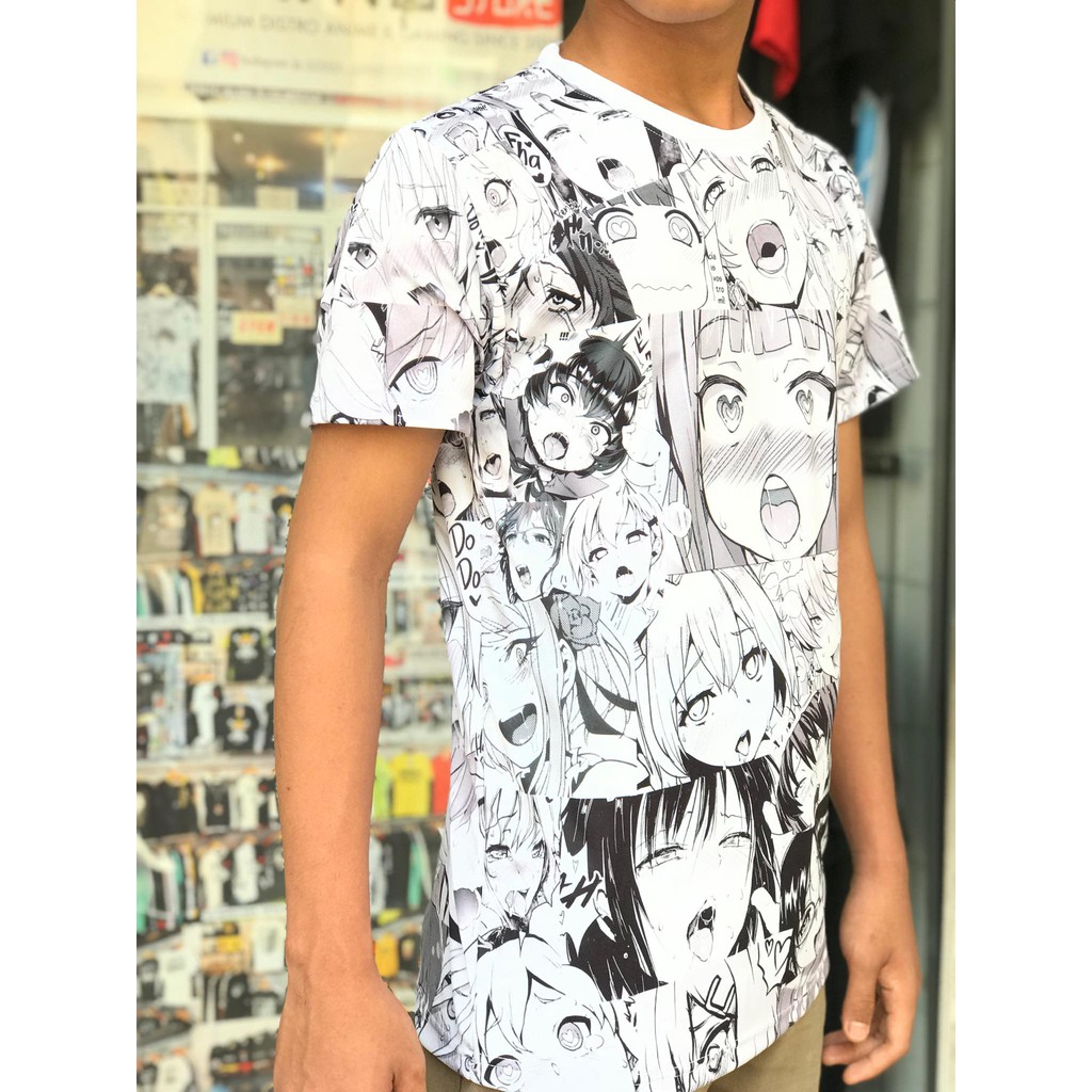 Kaos Ahegao Face Fullprint White